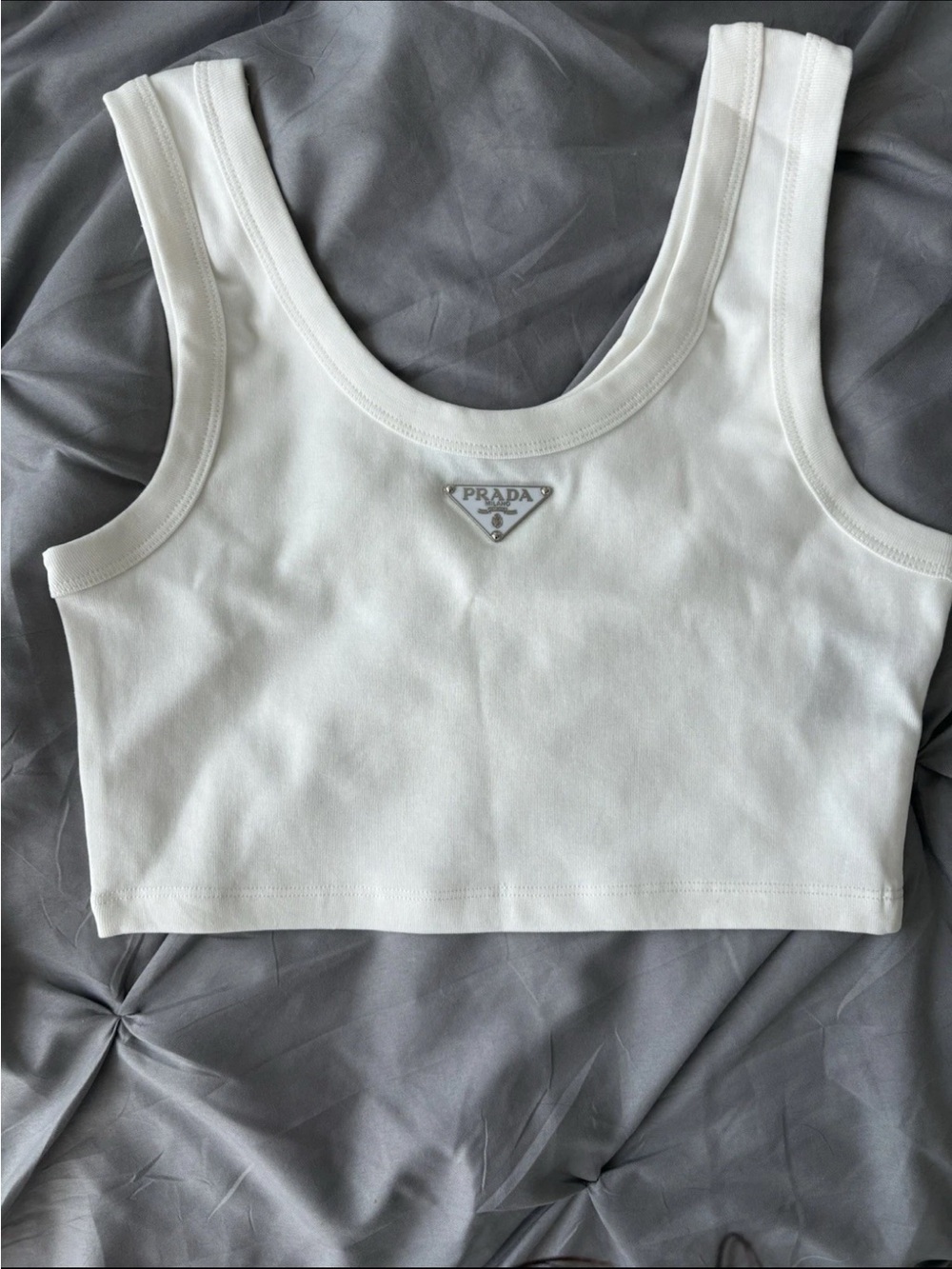 Prada White Tank Top Cropped